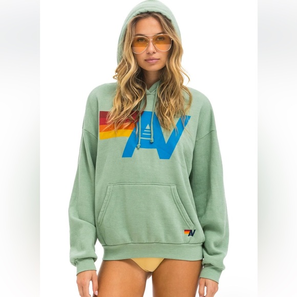 COPY - Aviator Nation relaxed logo pullover in sage - Picture 1 of 5